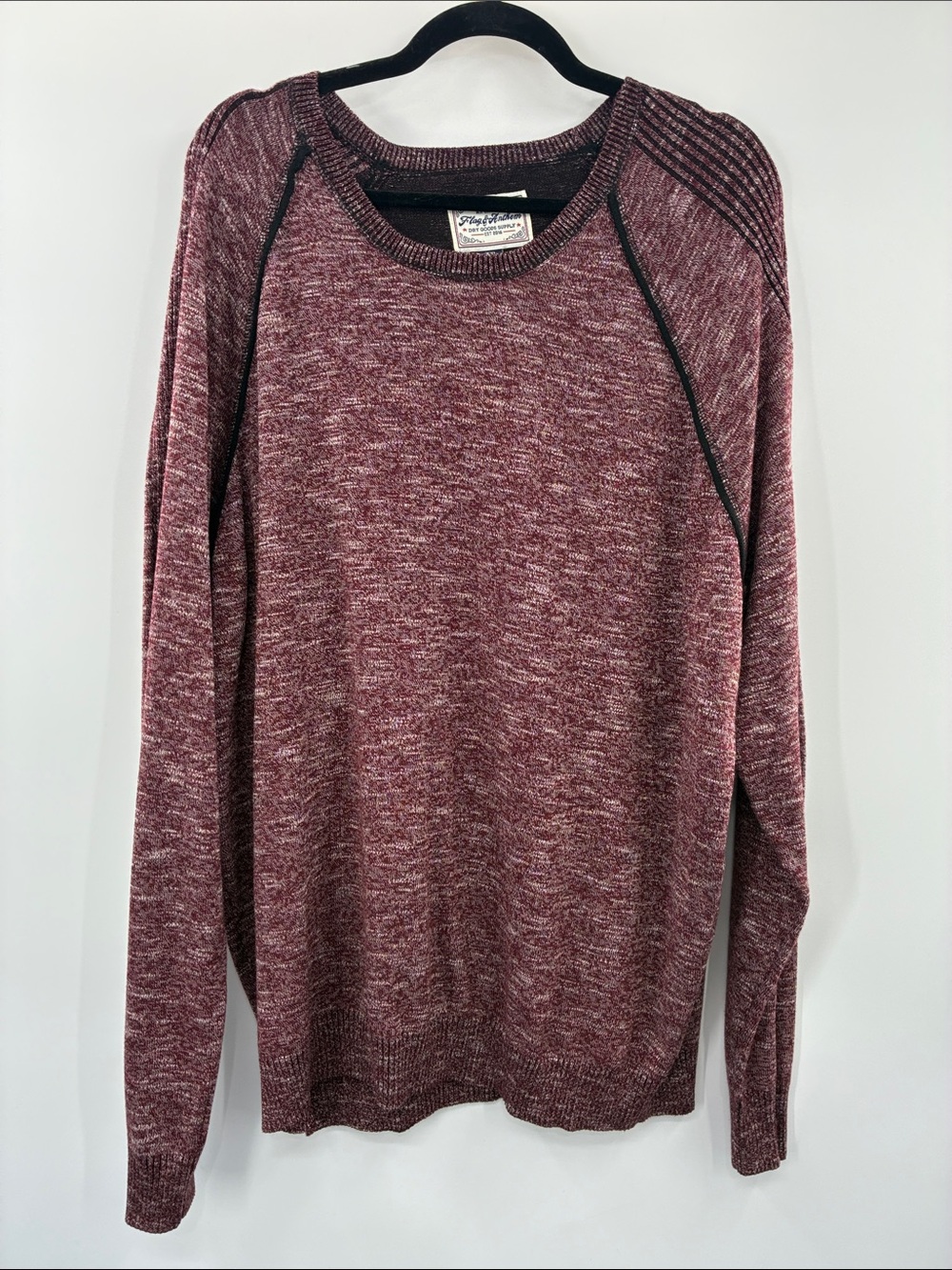 3For$20 Flag and Anthem Dry Goods Marled Wine Crewneck Sweater NWT size XXL